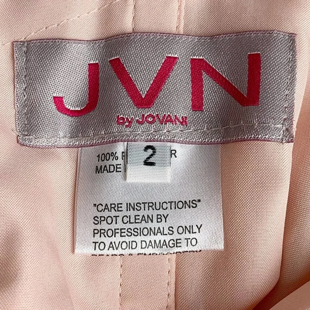 Jovani Peach Jeweled Sweetheart Strapless Gown - Picture 9 of 14